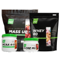 Комплект: Протеин 2 кг + Гейнер 2,5 кг + BCAA 0,5 кг + Креатин 0,3 кг TNT Nutrition