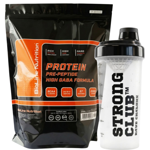 Комплект: Протеин High Gaba Formula Bioline Nutrition 2 кг Пакет + Шейкер