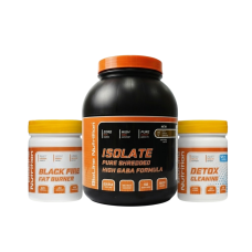 Комплект: Изолят High Gaba Formula 1,5 кг + Жиросжигатель Black Fire + Очищение Detox Bioline