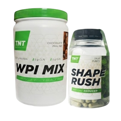 Комплект: Изолят WPI MIX Fit Muscle 0,9 кг + Жиросжигатель Shape Rush TNT Nutrition