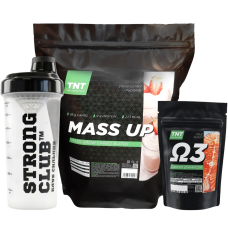 Комплект: Гейнер Mass Up 2,5 кг + Омега-3 + Шейкер TNT Nutrition
