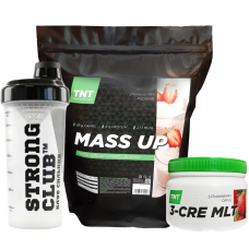 Комплект: Гейнер Mass Up 2,5 кг + Креатин 0,3 кг + Шейкер TNT Nutrition