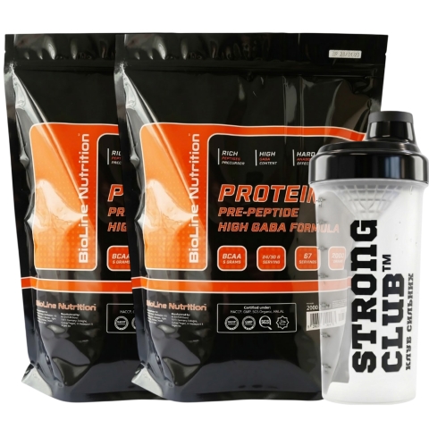 Комплект: Протеин High Gaba Formula Bioline Nutrition 4 кг (2+2) + Шейкер