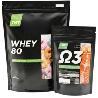 Комплект: Протеин Whey 80 2 кг + Омега-3 TNT Nutrition
