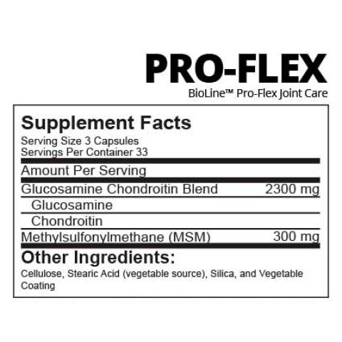 Глюкозамин Хондроитин Pro-Flex Joint Care Bioline Nutrition 100 капсул