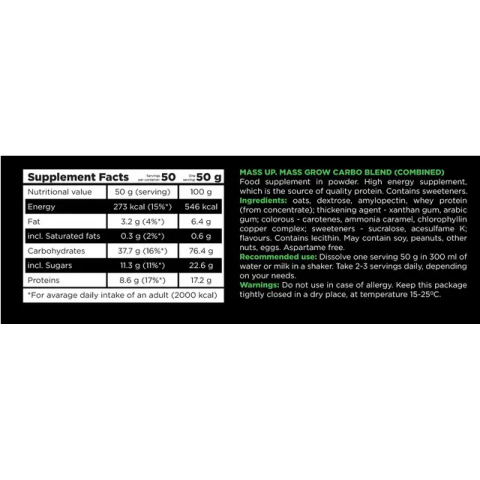 Комплект: Гейнер Mass Up 2,5 кг + Омега-3 TNT Nutrition
