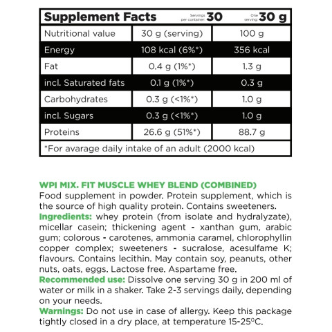 Изолят WPI MIX Fit Muscle TNT Nutrition 0,9 кг
